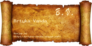 Brtyka Vanda névjegykártya